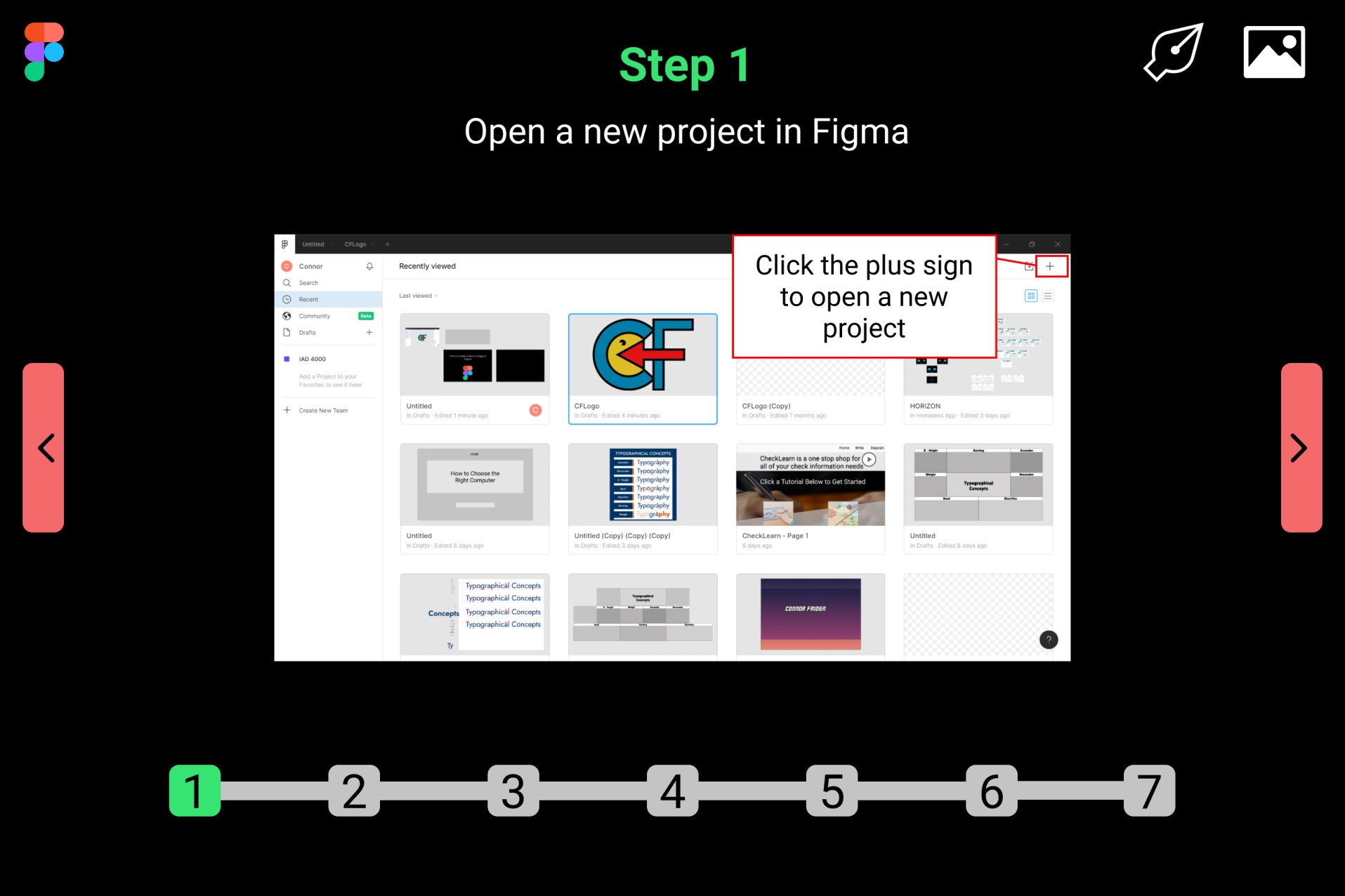 Figma pen tool tutorial step number 1