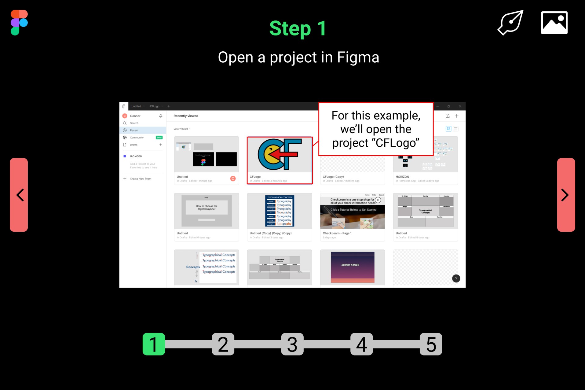 Figma vector image tutorial step number 1