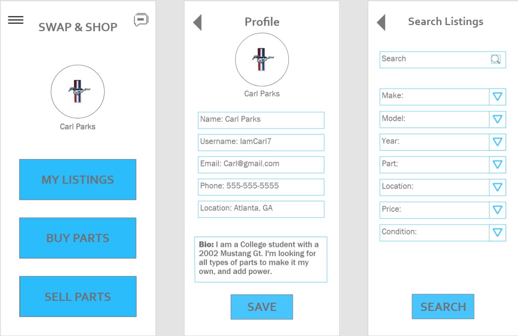 Final app screen captures